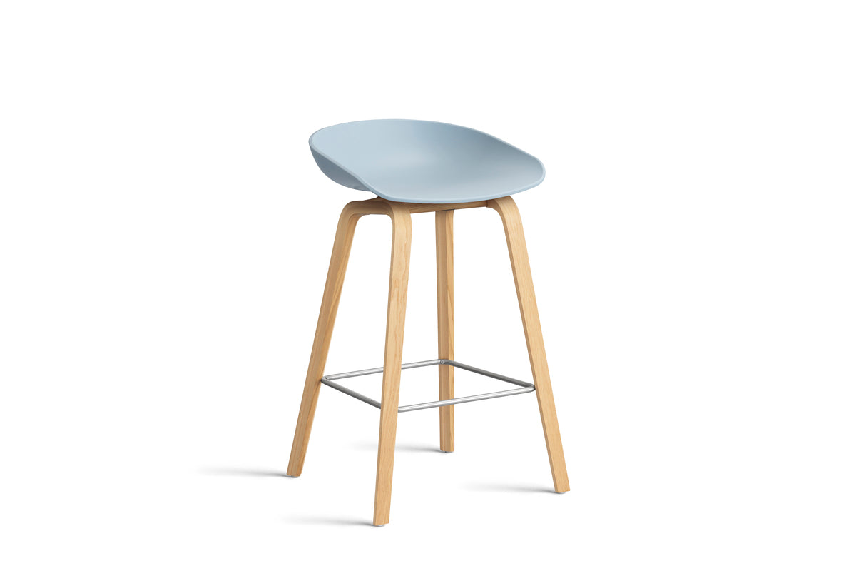 HAY - AAS32 About a stool barkruk - onderstel helder gelakt eik - low - Oosterlinck