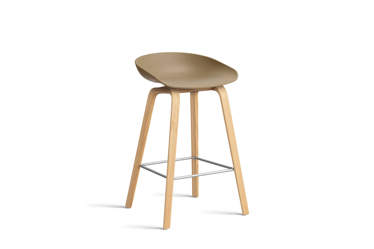 HAY - AAS32 About a stool barkruk - onderstel helder gelakt eik - low - Oosterlinck