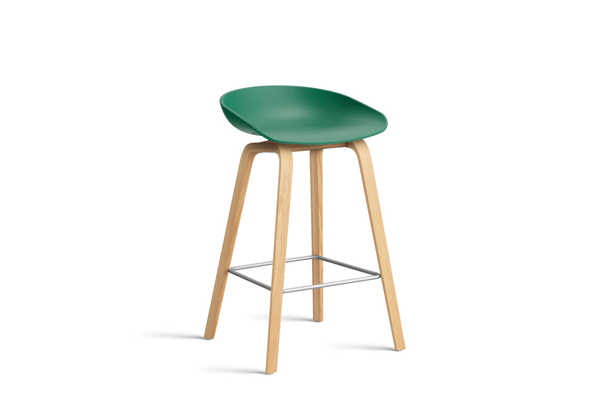 HAY - AAS32 About a stool barkruk - onderstel helder gelakt eik - low - Oosterlinck