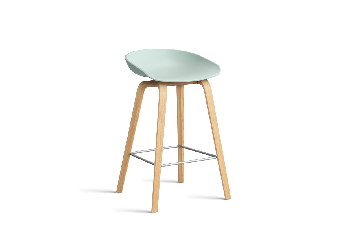 HAY - AAS32 About a stool barkruk - onderstel helder gelakt eik - low - Oosterlinck