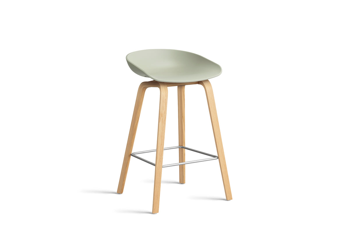 HAY - AAS32 About a stool barkruk - onderstel helder gelakt eik - low - Oosterlinck