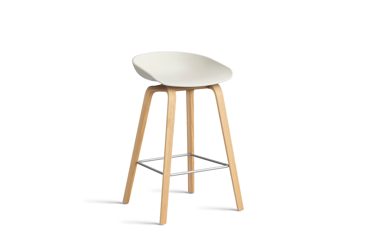 HAY - AAS32 About a stool barkruk - onderstel helder gelakt eik - low - Oosterlinck