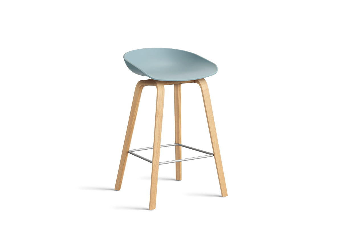 HAY - AAS32 About a stool barkruk - onderstel helder gelakt eik - low - Oosterlinck