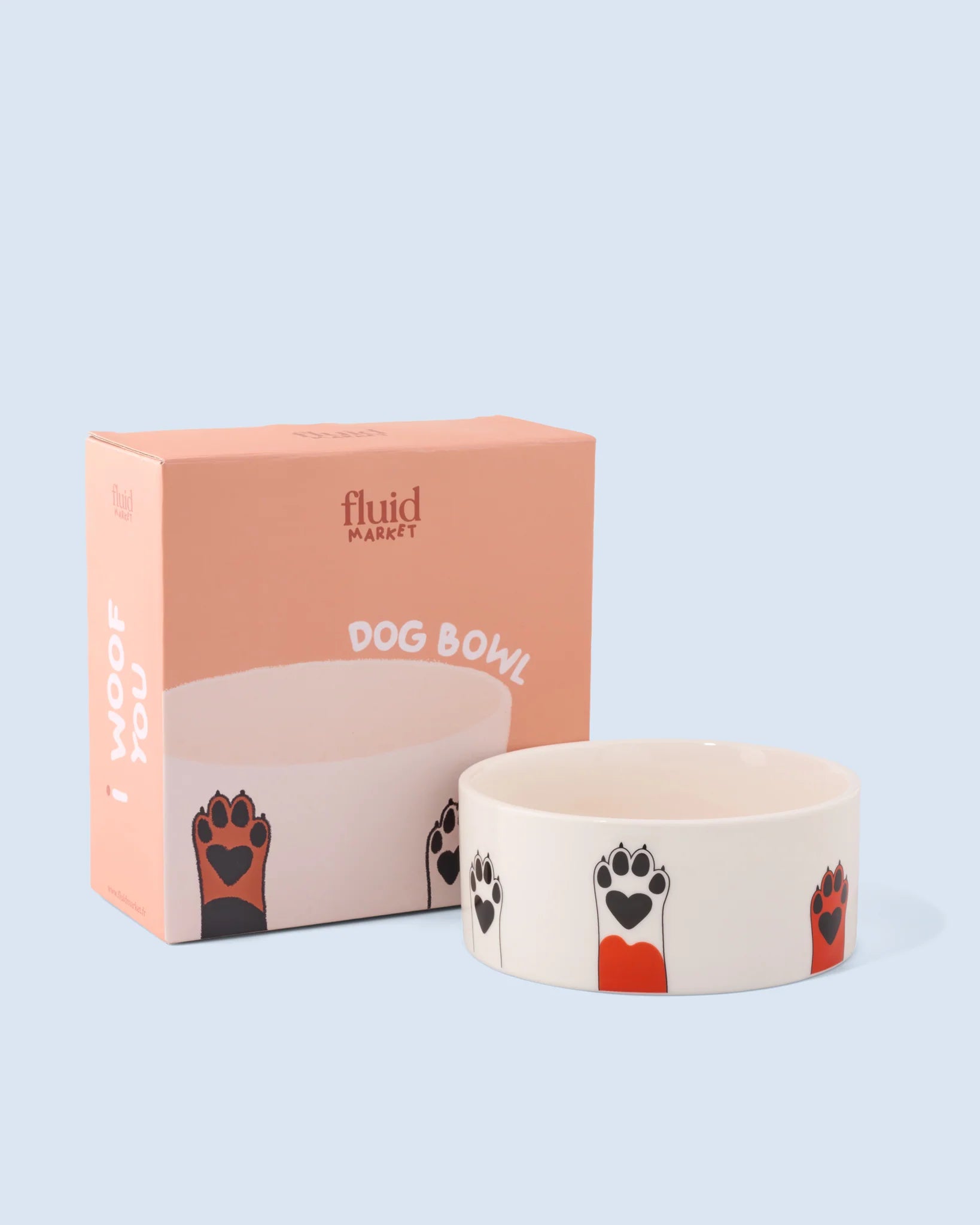 Fluid Market Dog bowl "I wouf you" - Oosterlinck Home