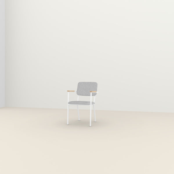 Studio Henk - CO chair met armleuning en wit frame - diverse bekleding. - Oosterlinck