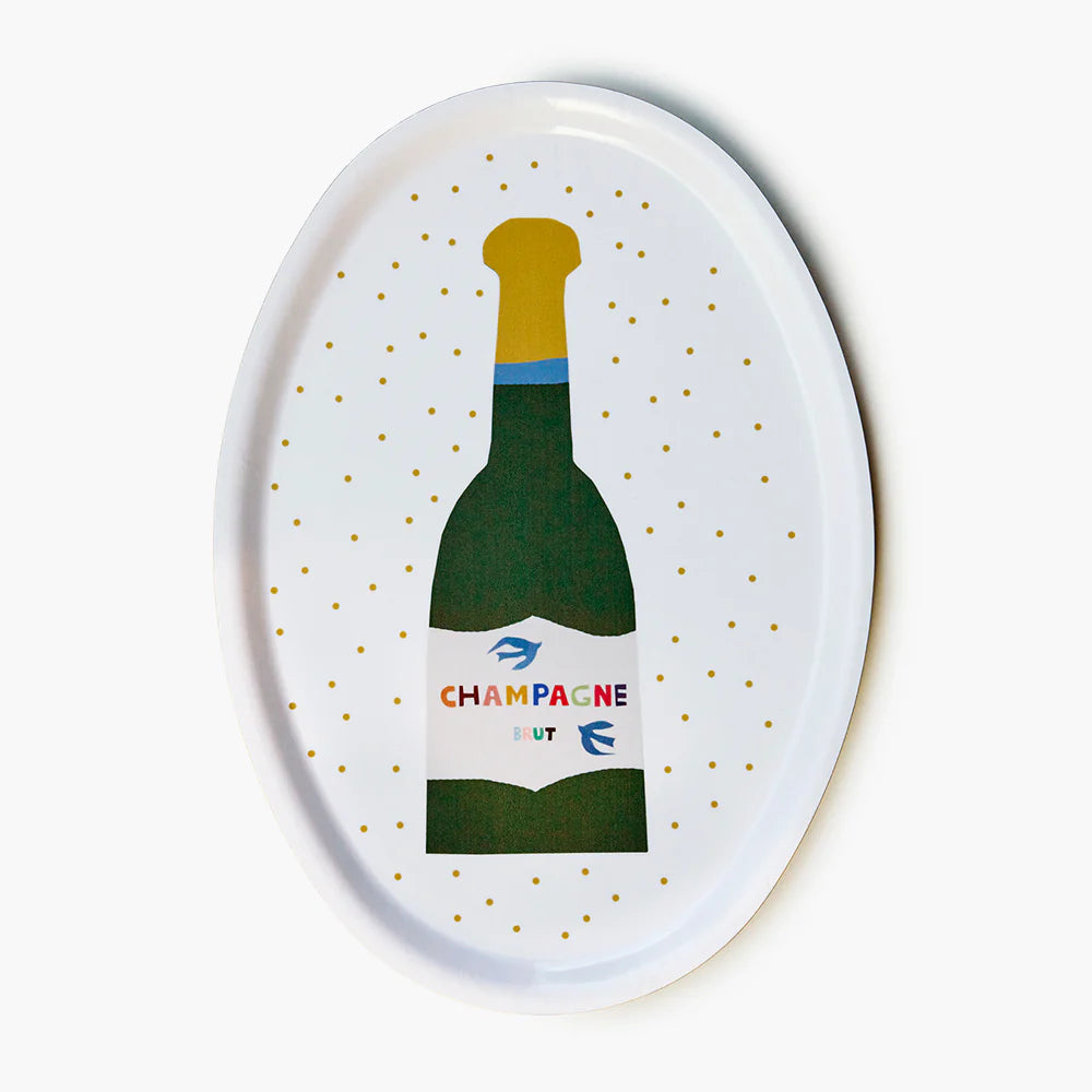 Blu Kat Serveerplateau ovaal Champagnefles - Oosterlinck Home