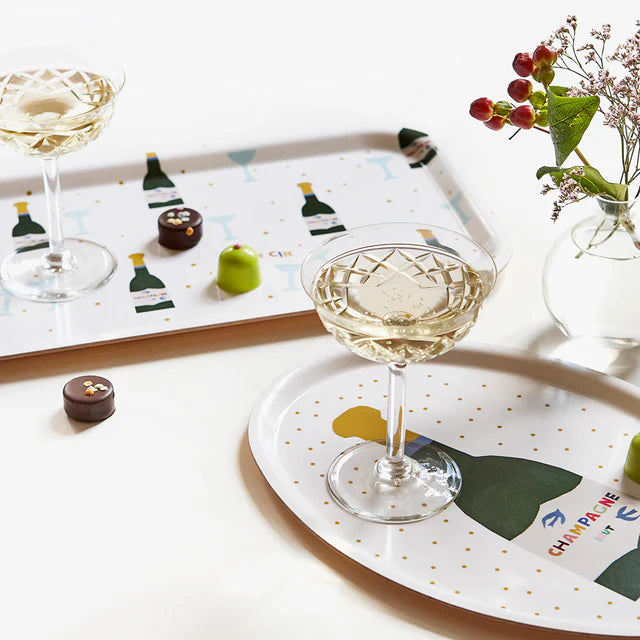 Blu Kat Serveerplateau ovaal Champagnefles - Oosterlinck Home