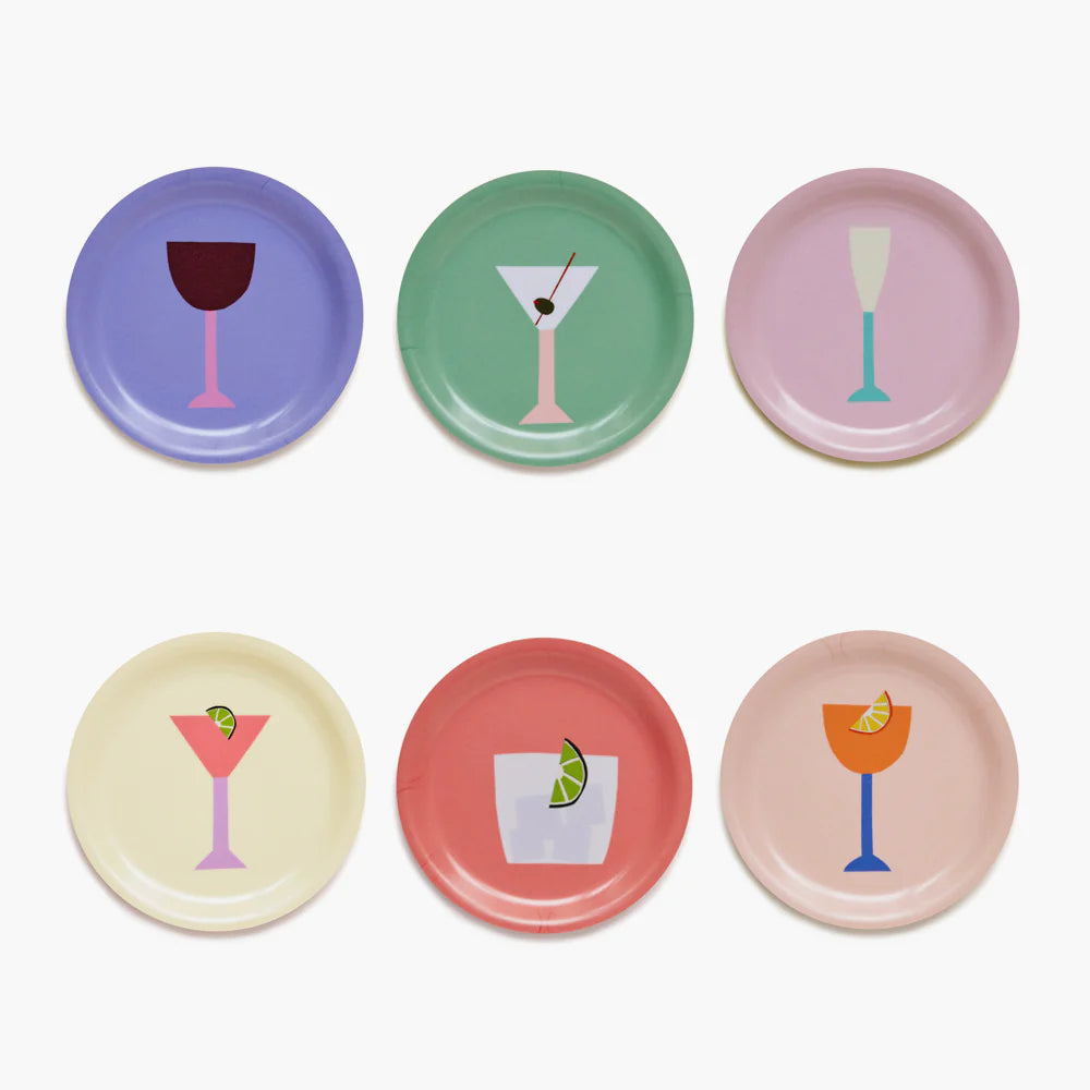 Blu Kat Glasonderzetters / Coasters Cocktails - set van 6 - Oosterlinck Home