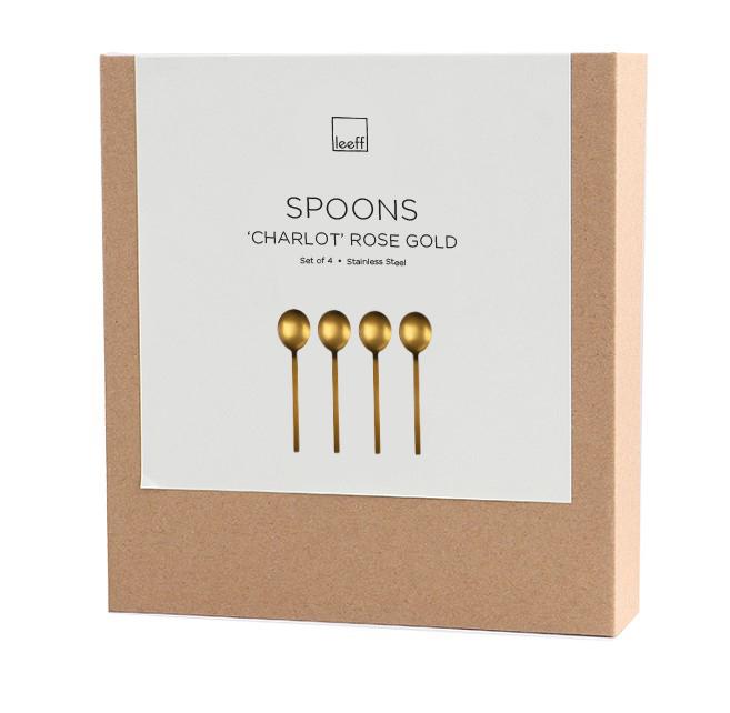 LEEFF Lepeltjes Charlot rosé gold - set van 4 - Oosterlinck