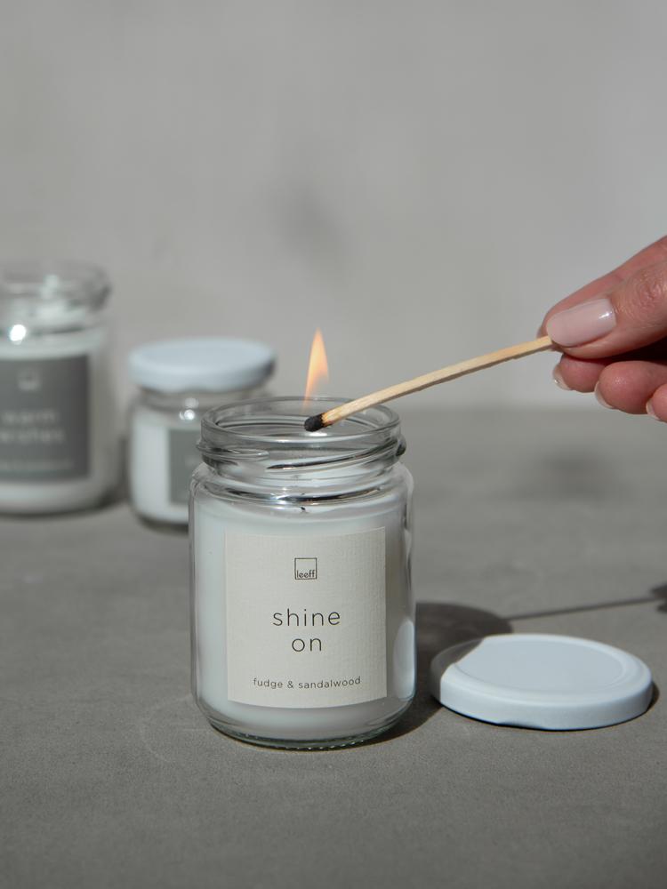 LEEFF Jar kaars large "Jij bent goud waard" of "Dank je wel" of "Shine on" - Oosterlinck