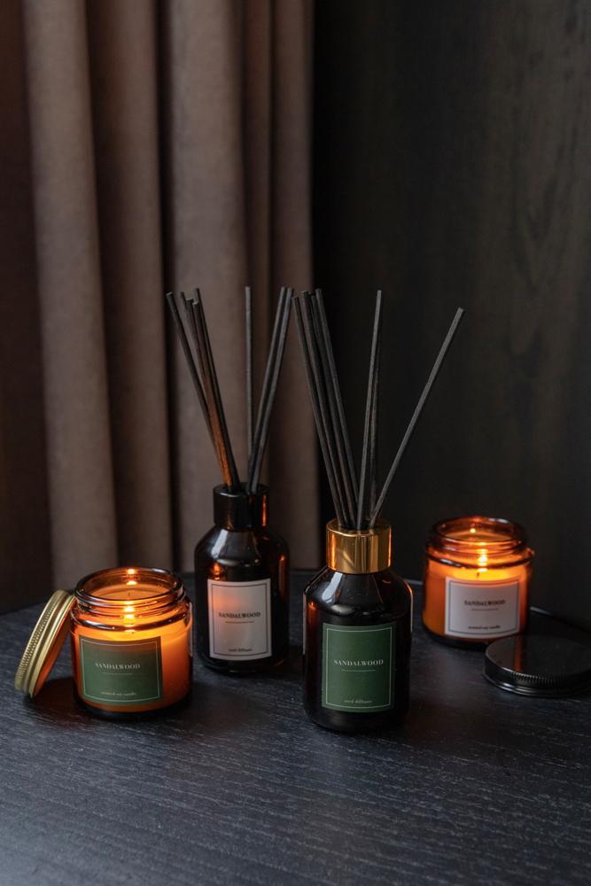 Jens Living Giftbox geurkaars en reed diffuser sandelwood - Oosterlinck