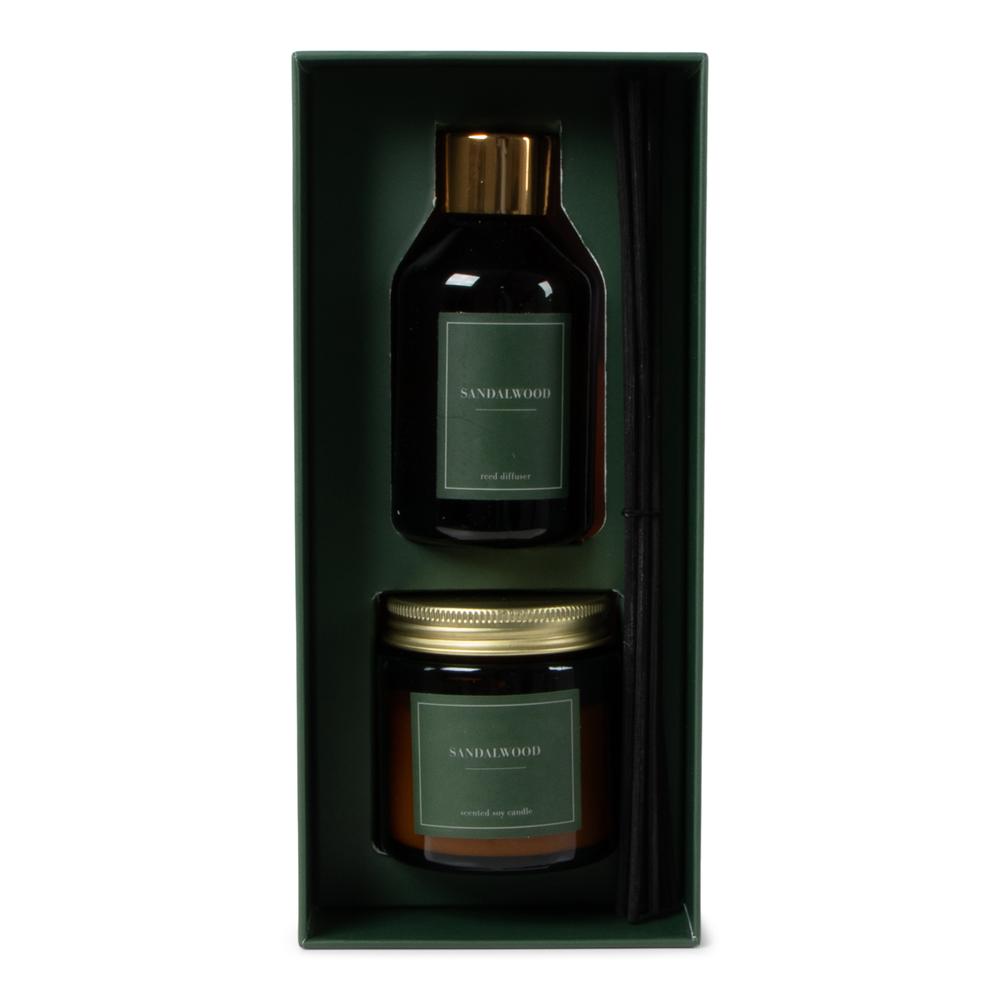 Jens Living Giftbox geurkaars en reed diffuser sandelwood - Oosterlinck