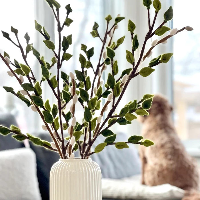 Gry & Sif Branch with green leaves 60cm - Oosterlinck Home