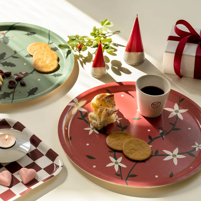 Blu Kat Serveerplateau Holiday flowers rond