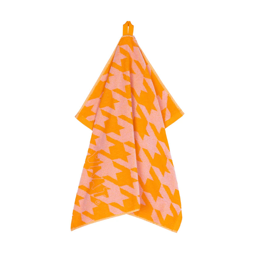 VAAT Handdoeken giftset I Love Pied De Poule oranje