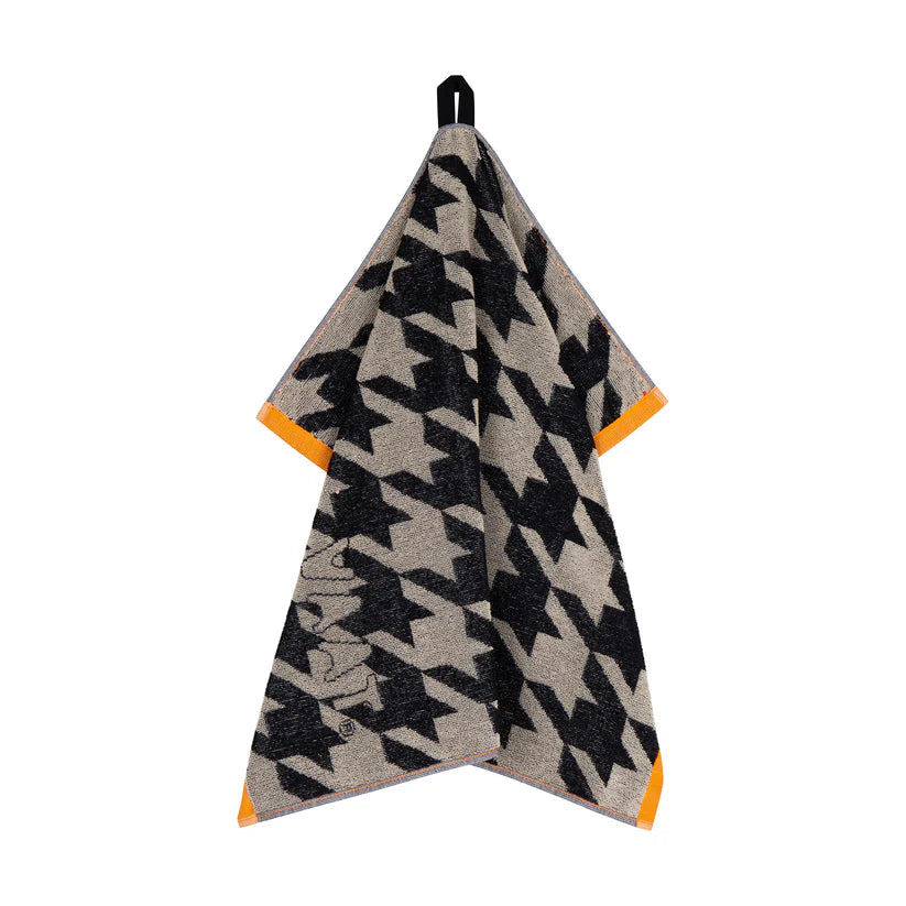 VAAT Handdoeken giftset I Love Pied De Poule zwart