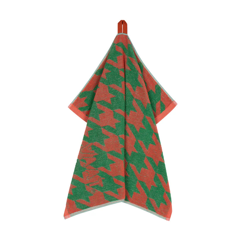 VAAT Handdoeken giftset I Love Pied De Poule groen
