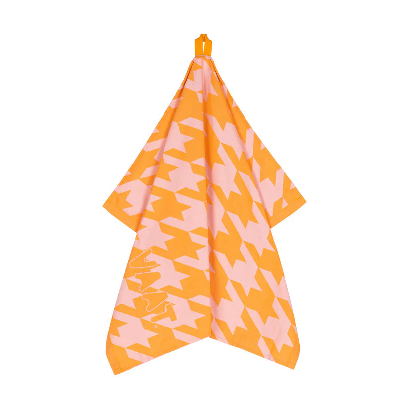 VAAT Handdoeken giftset I Love Pied De Poule oranje