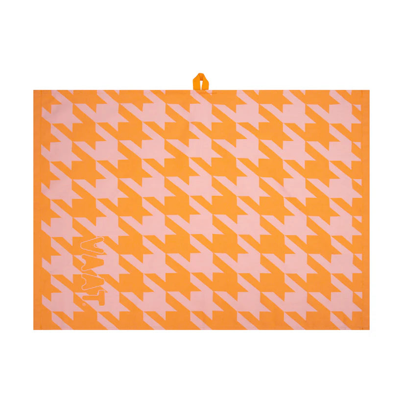 VAAT Handdoeken giftset I Love Pied De Poule oranje