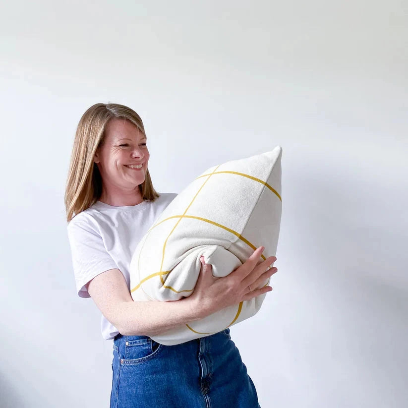 Sophie Home Kussen Grid Citrus (cover + vulling) - Oosterlinck