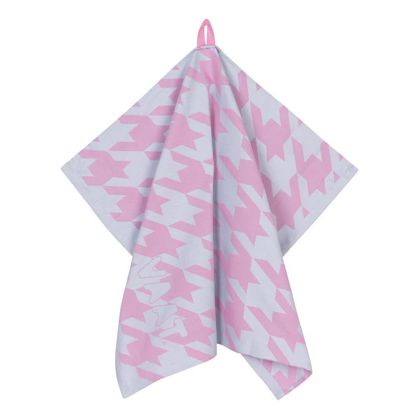 VAAT Handdoeken giftset I Love Pied De Poule roze/blauw