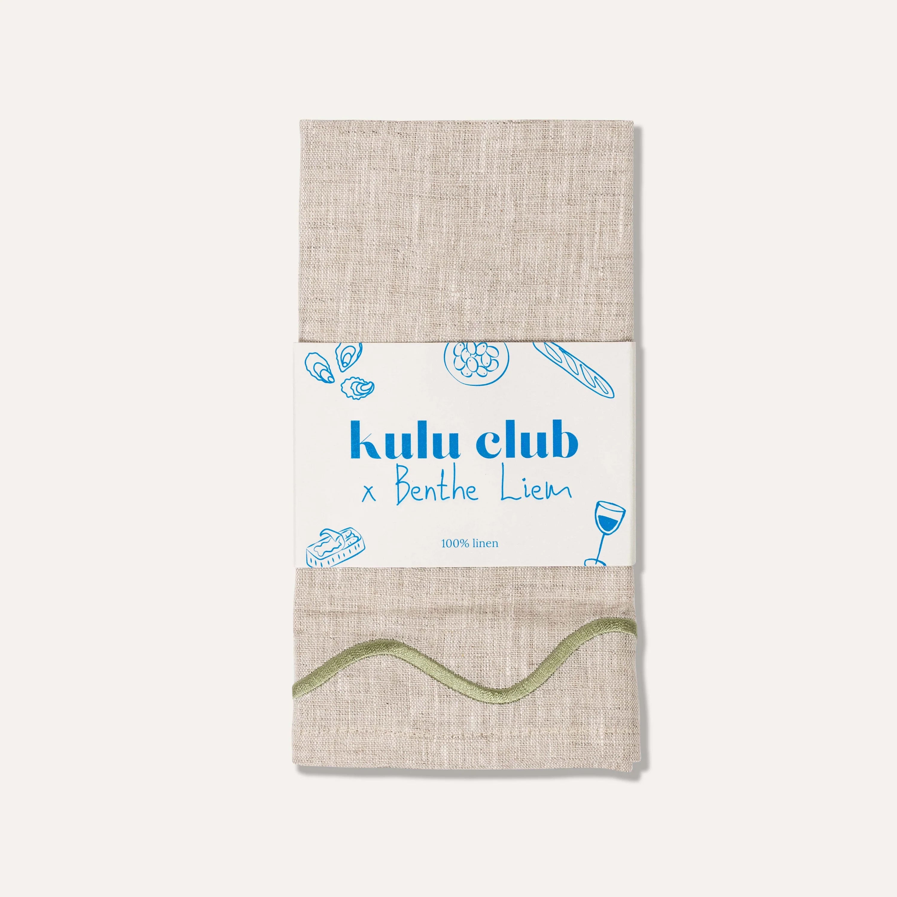 Kulu Club Linnen servetten wavy diverse soorten - set van 2
