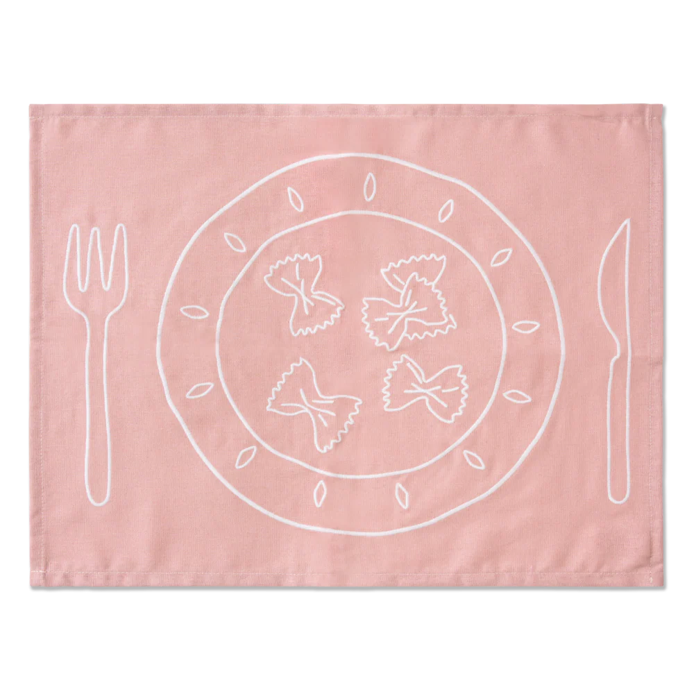 Kulu Club Linnen placemats Pasta is my love language / set van 2