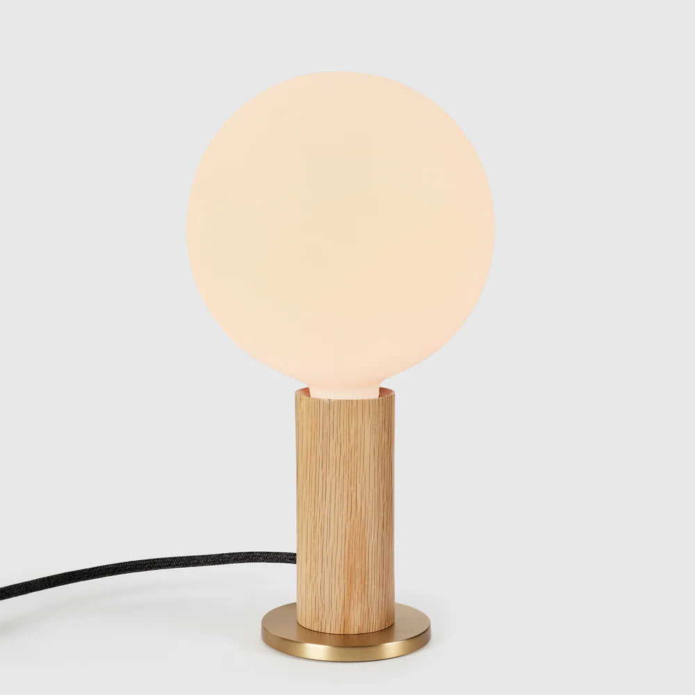 TALA Knuckle Table Lamp Oak & brass + Sphere Lamp -50% - Oosterlinck Home