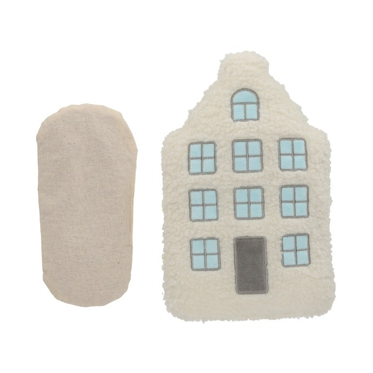 Jens Living Pittenkussen met herenhuisje ontwerp, comfortabel decoratief kussen voor woonkamer of slaapkamer