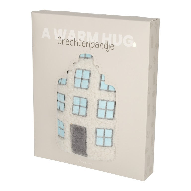 Jens Living Pittenkussen met herenhuisje patroon, comfortabel decoratiekussen voor woonkamer of bed.