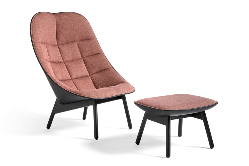 Hay Uchiwa Quilted lounge + GRATiS ottoman - Olavi 12/ Sierra black - Oosterlinck