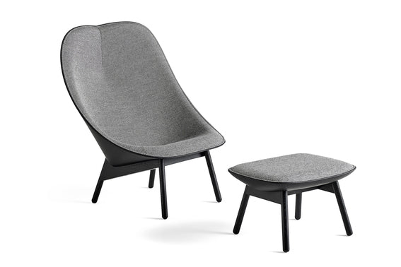 Hay Uchiwa lounge + GRATIS ottoman - Hallingdal 166/ Sierra black - Oosterlinck
