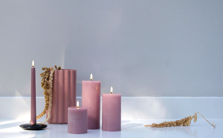 Uyuni - LED kaars pillar 15cm - dusty rose - Oosterlinck