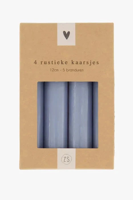 ZUSSS Kaarsen terra roze of grijsblauw / doosje van 4 - Oosterlinck