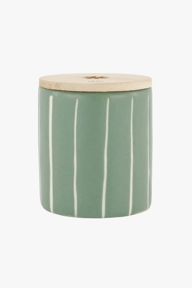 ZUSSS Keramische geurkaars met houten deksel - varianten - Oosterlinck