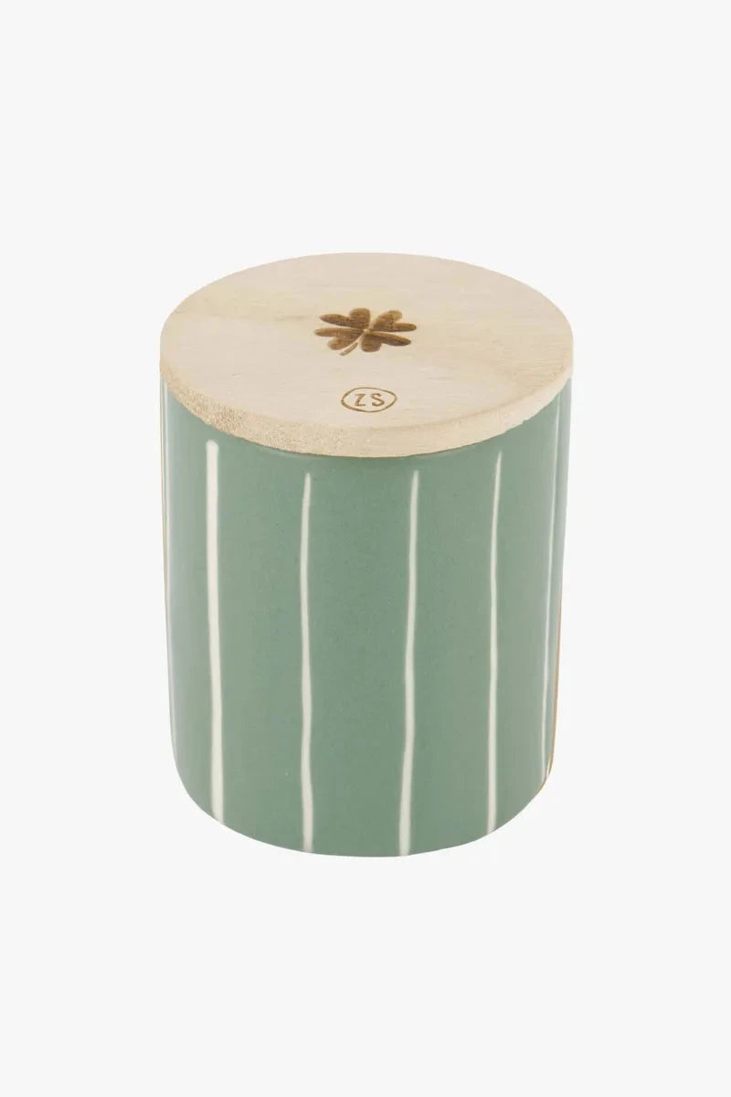 ZUSSS Keramische geurkaars met houten deksel - varianten - Oosterlinck