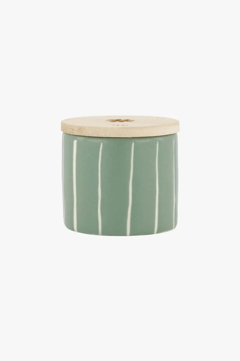 ZUSSS Keramische geurkaarsje met houten deksel - varianten - Oosterlinck