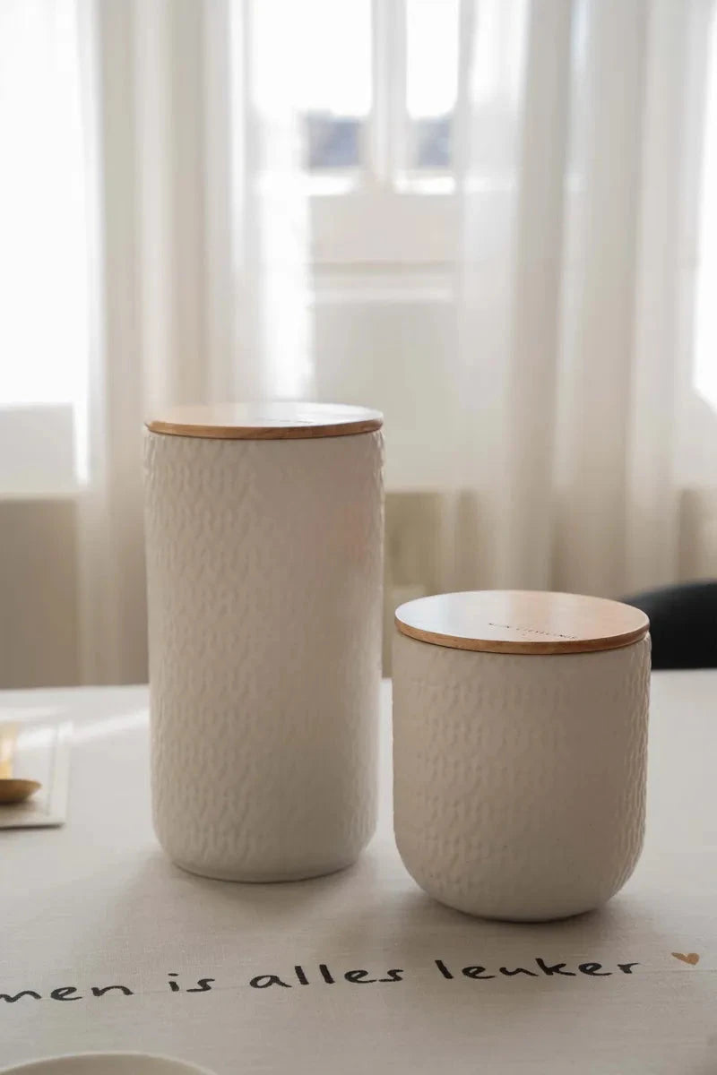 ZUSSS Bewaarpot met houten deksel Pluk dedag - Oosterlinck