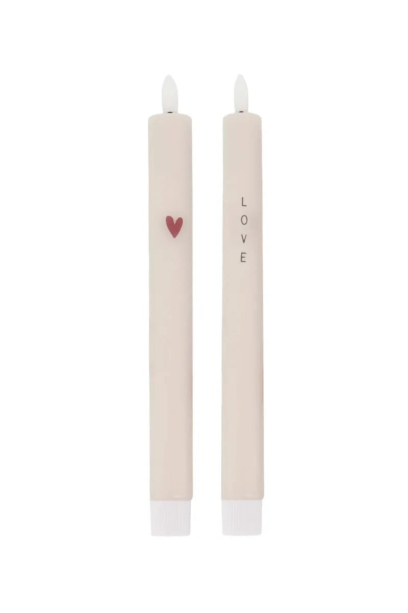 ZUSSS Led kaarsen Love / hartje - set van 2 - Oosterlinck