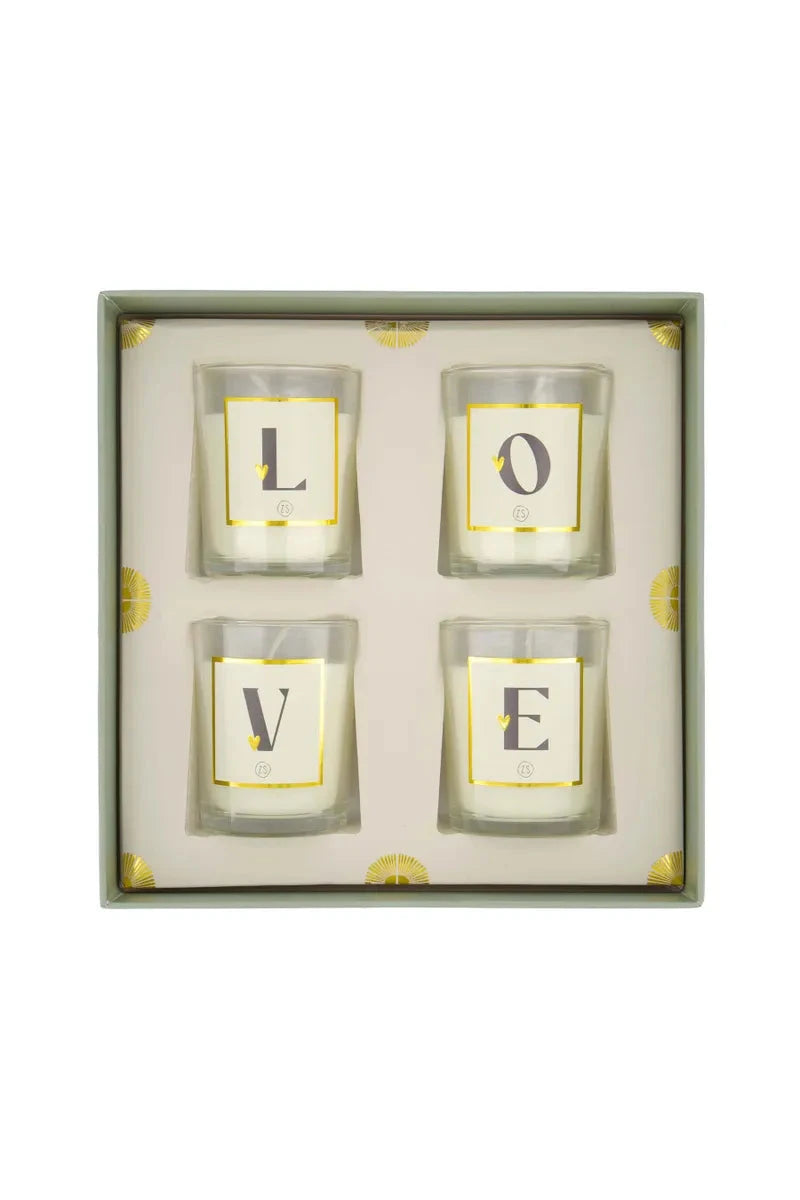 ZUSSS Set glaskaarsjes Love / doosje van 4 - Oosterlinck