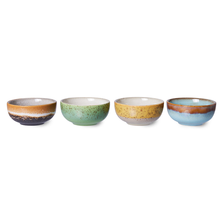 HK Living 70s ceramics: XS bowls Castor / set van 4