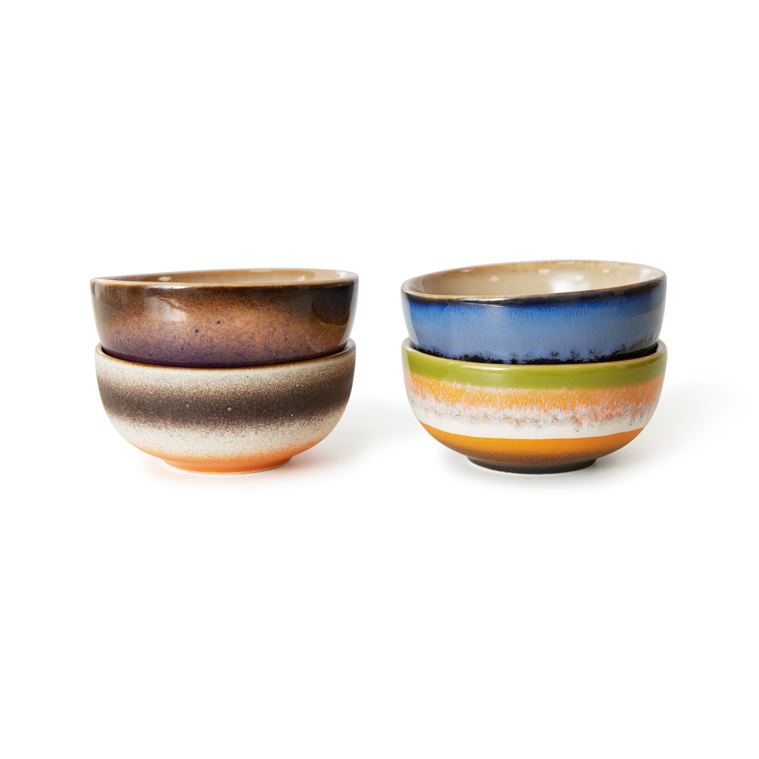 HK Living 70s ceramics: XS bowls Sierra / set van 4 - Oosterlinck