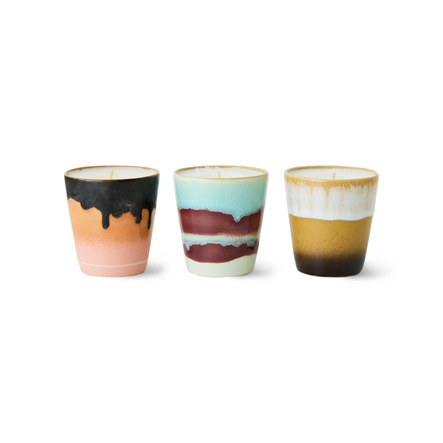 HK Living 70s Ceramics Christmas Special Candle / set van 3