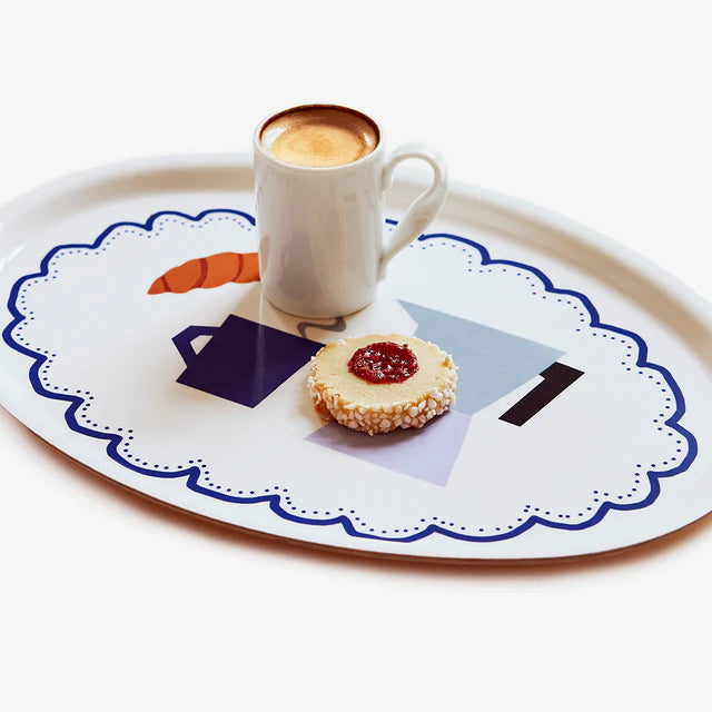 Blu Kat Serveerplateau ovaal Coffee Time - Oosterlinck Home