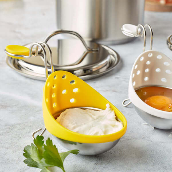 Cuisipro Eipocheerder set van 2 stuks (wit & geel) - Oosterlinck