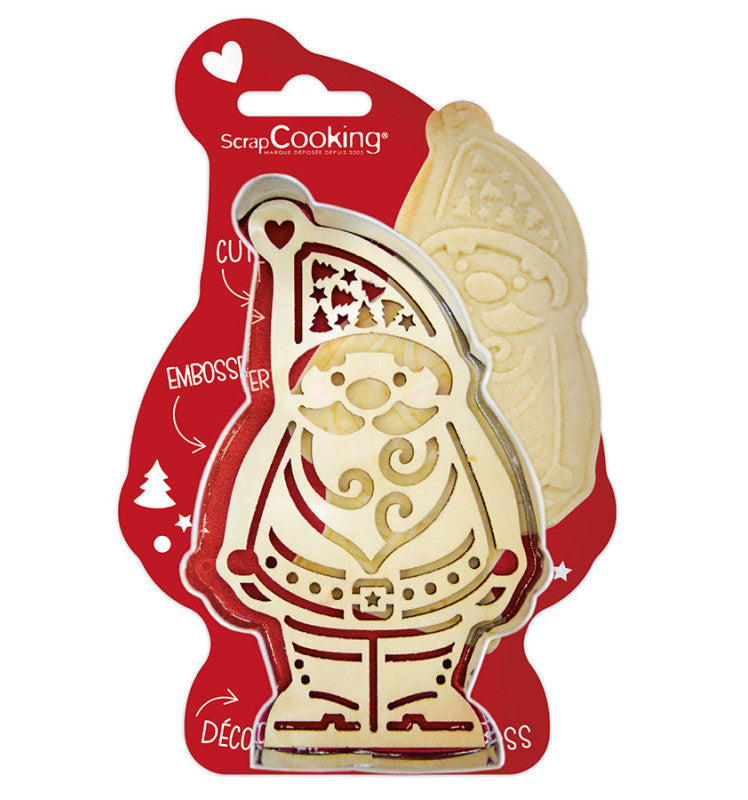 Scrap Cooking koekjesvorm XL met stempel kerstman