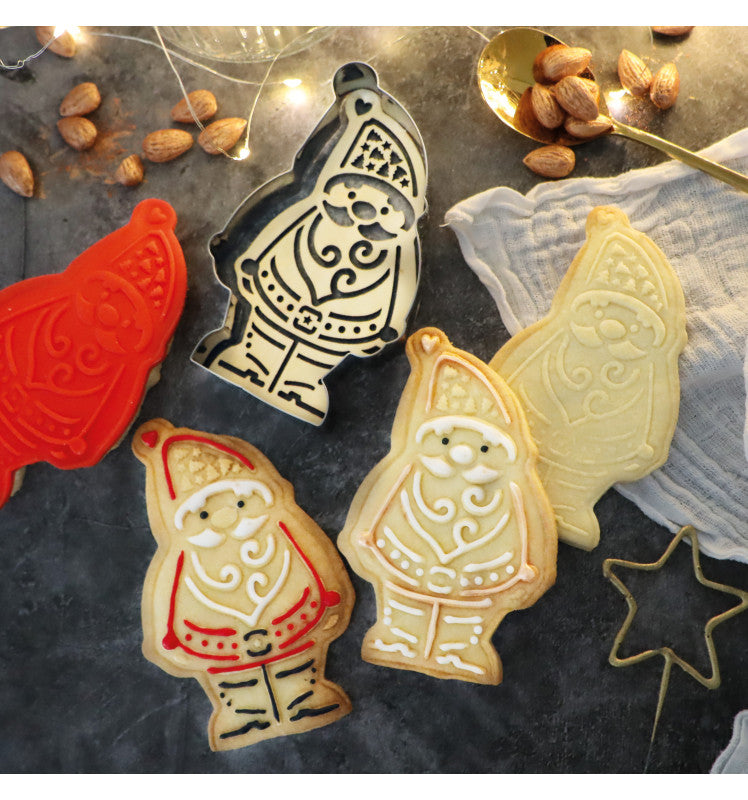 Scrap Cooking koekjesvorm XL met stempel kerstman