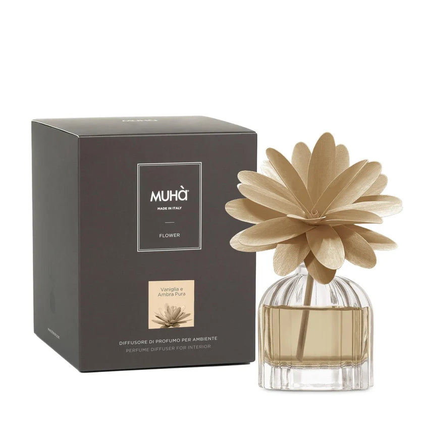 Muhà Diffuser Flower 60ml Vaniglia e Ambre Pura