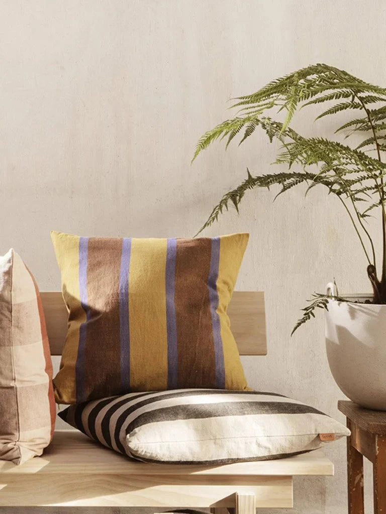 Ferm Living Grand Cushion Lime/Bright Blue/Choco - Oosterlinck