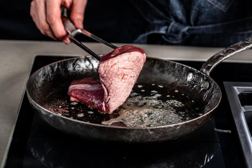 Forged braadpan carbonstaal met steel - Oosterlinck